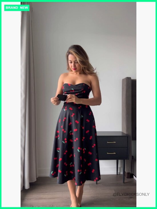 Vintage 1950s Sleeveless Flowy Ruched Midi Tea Party Cocktail Dress - Picture 7 of 7